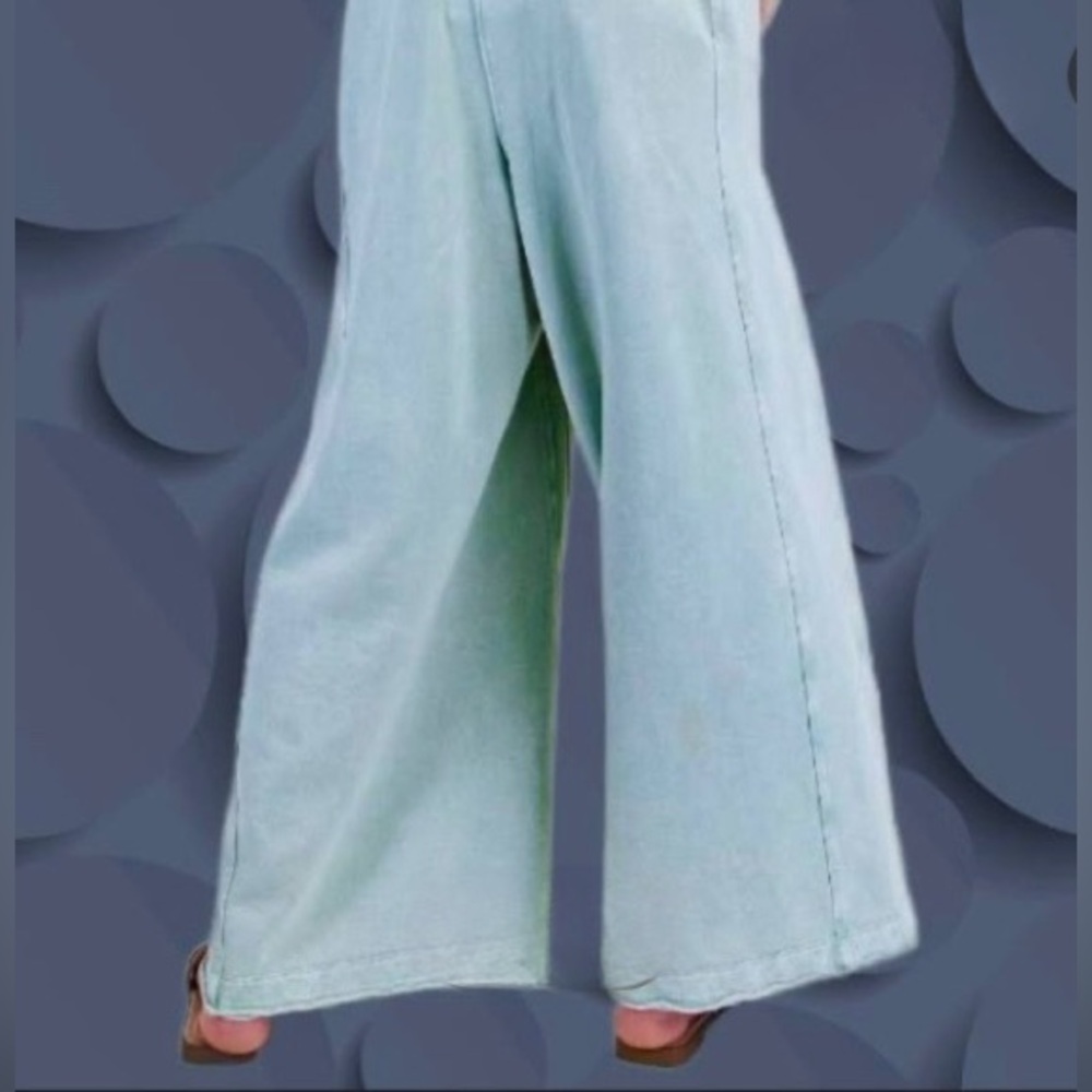 Easel Mineral Washed Terry Knit Jumpsuit in stone wash - Picture 5 of 16